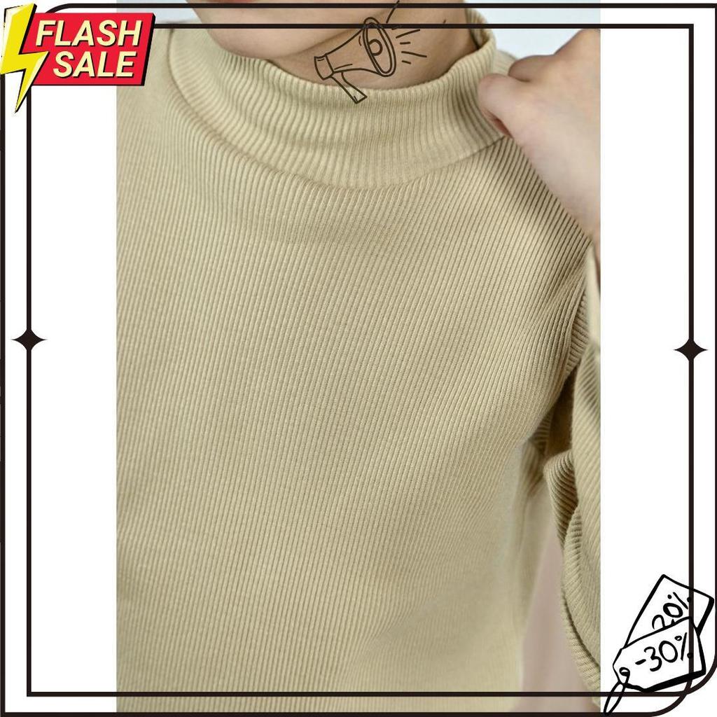 Turtle Neck Kira Rib Anak Kaos Panjang 1-9 Tahun Flash Sale