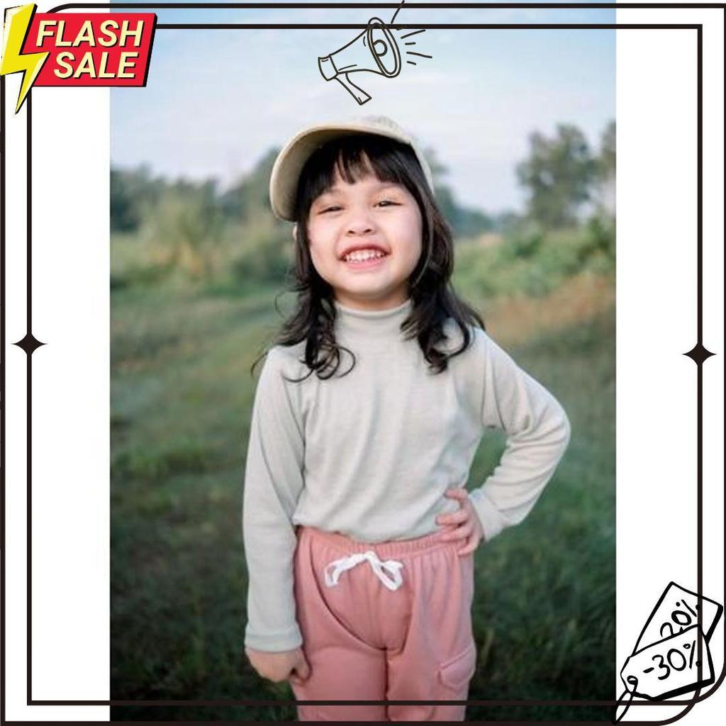 Turtle Neck Kira Rib Anak Kaos Panjang 1-9 Tahun Siap Kirim