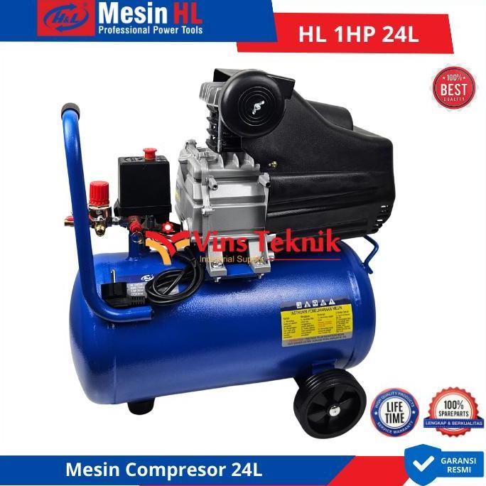 H&L HL 1HP 24L Mesin Kompresor Angin 1.125W Compressor Angin 1HP 24L HNL 1HP 24L