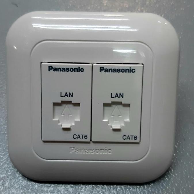Panasonic frame 2 Hole + Outlet Data Cat6 + Outlet Data Cat6