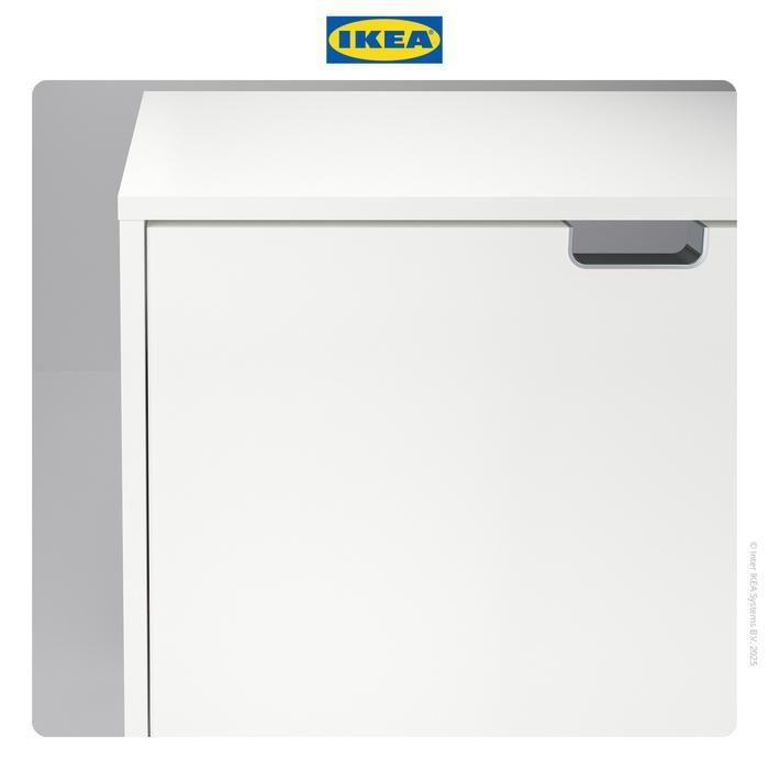 IKEA STALL Rak Kabinet Sepatu Dengan 3 Kompartmen Putih 79x29x148 cm Lemari