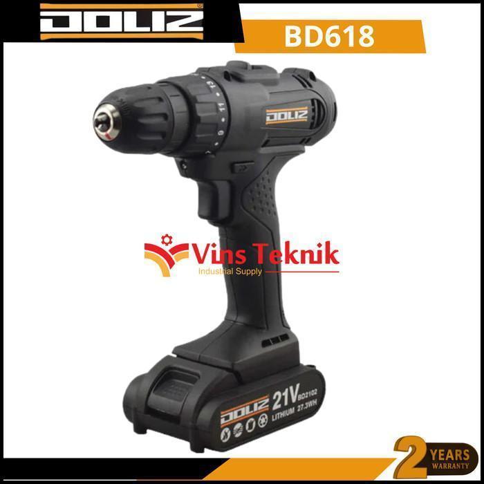Cordless drill driver 21V mesin bor baterai set BD618 DOLIZ BD 618