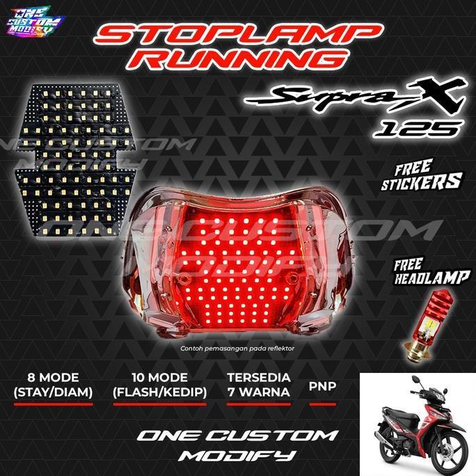 Stoplamp Running Supra X 125 Lampu Rem Led Belakang Tailight Motor Variasi One Custom Modify Terbaru