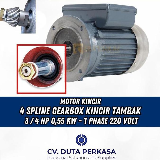 Motor Kincir Tambak 1 Phase 220 Volt 3/4 HP 0,75 kW Superior Transmission