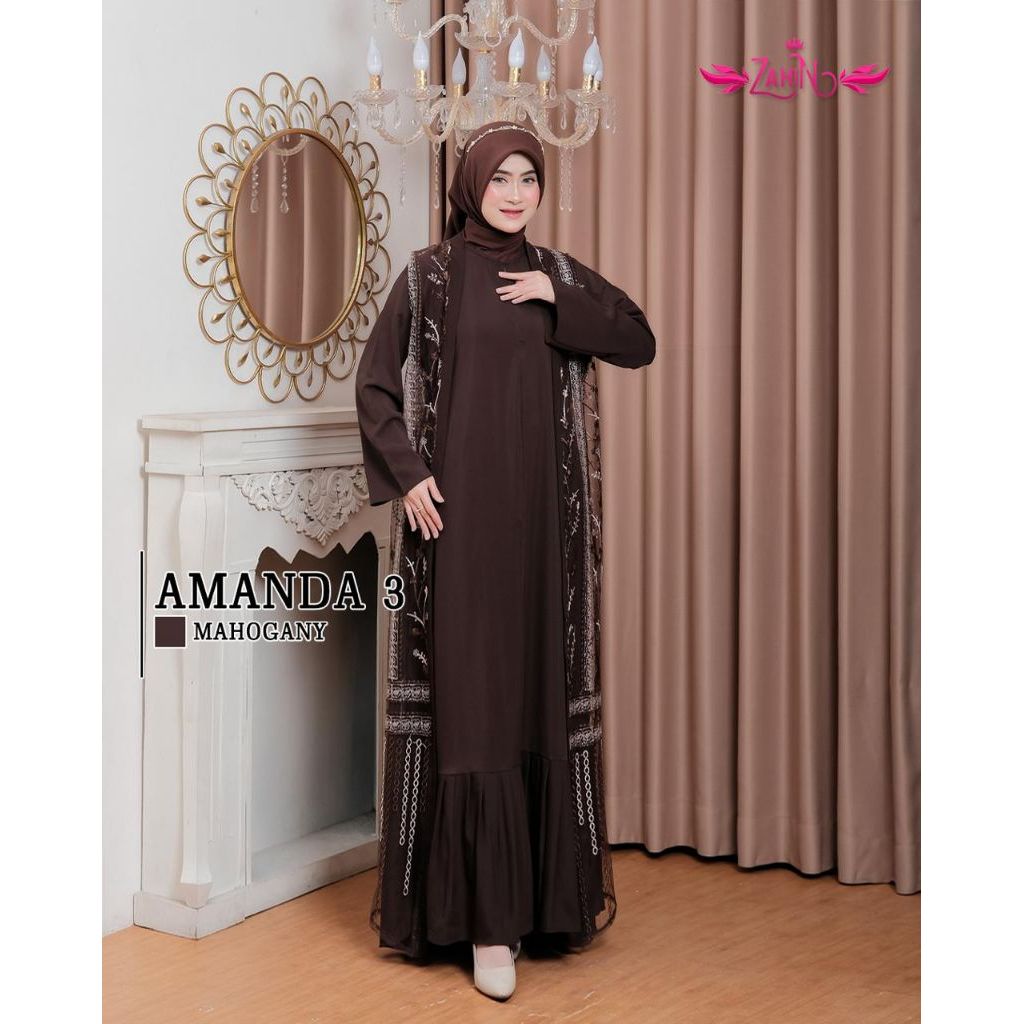 AMANDA OUTER//GAMUS LEBARAN TERBARU//GAMIS SABRINA PREMIUM BY ZAHIN COLECTION