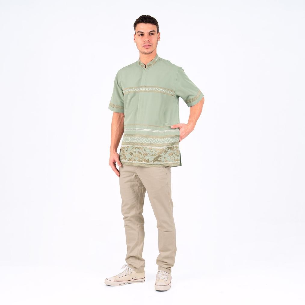 ORIGINAL Benhill Taqwa Koko Bordir Pria Pendek Light Green 2716-69-70