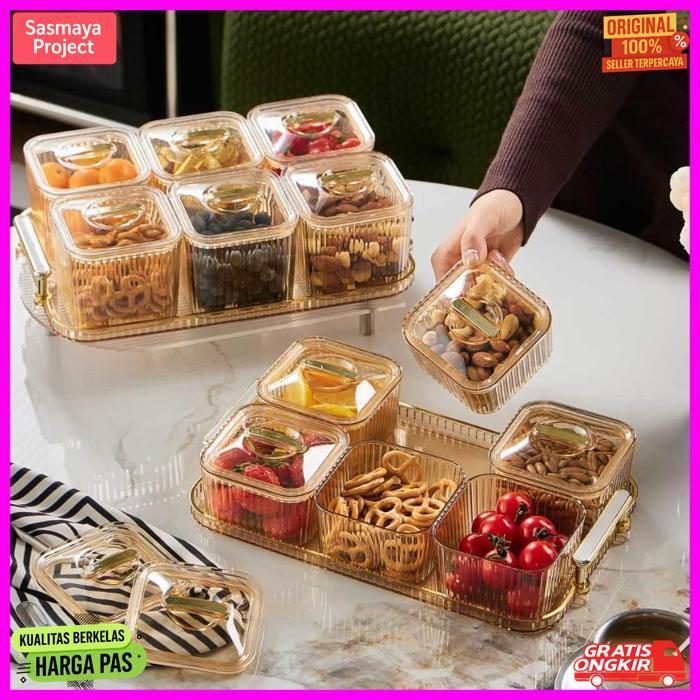 Exclusive Pakbrik Toples Lebaran Desain Elegan Toples Penyimpanan Makanan Ringan Toples Akrilik Tran
