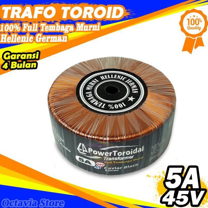 Trafo Toroid Powertoroidal 5A (Murni) 45V Ct 32V Ct (Trafo Besar) Full Tembaga Murni Hellenic German