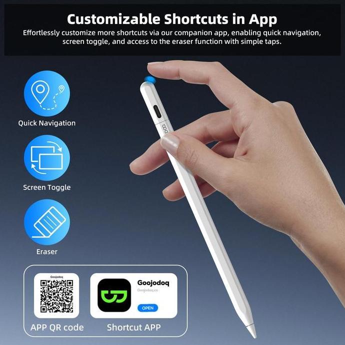 Gamex- Goojodoq Gd14 2024 New Stylus Pen With Ipad Find My App And Custom Hotkeys For Mini5 6 Air4 5