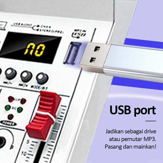 Wkprojek- Bonkyo Pm4 Mixer Sound Audio System Bluetooth Dsp Usb 4 Channel Mini Audio Interface For R