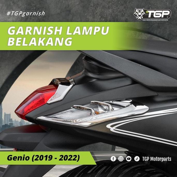 Promo Garnish Lampu Belakang Honda Genio 2019 2020 2021 TGP Black Chrome Aksesoris Motor Variasi Dis