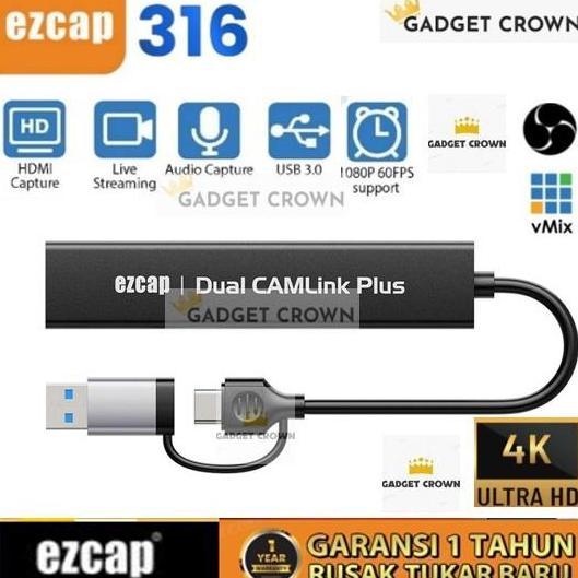 Ezcap 316 Usb 3.0 Type C Dual Hdmi Capture 2 Port ( 2 In 1 ) Ezcap 314 Best Quality