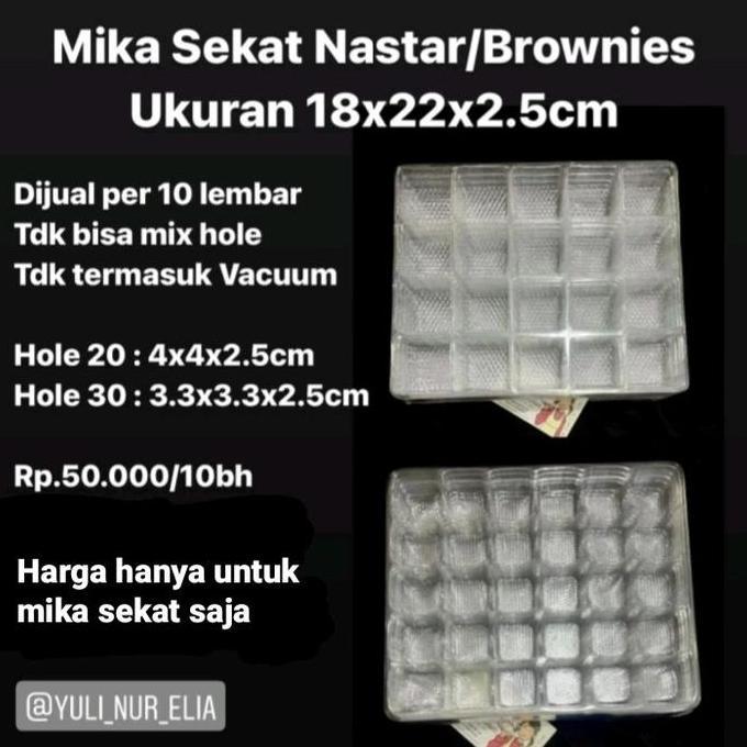 Mika Sekat Nastar/Brownies Uk 18x22x2.5cm per 10 lembar