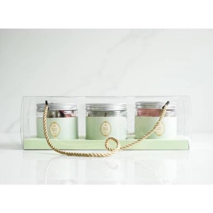 Box Mika Tali 3 Toples Kue Kering Kotak Hamper Cookies Jar