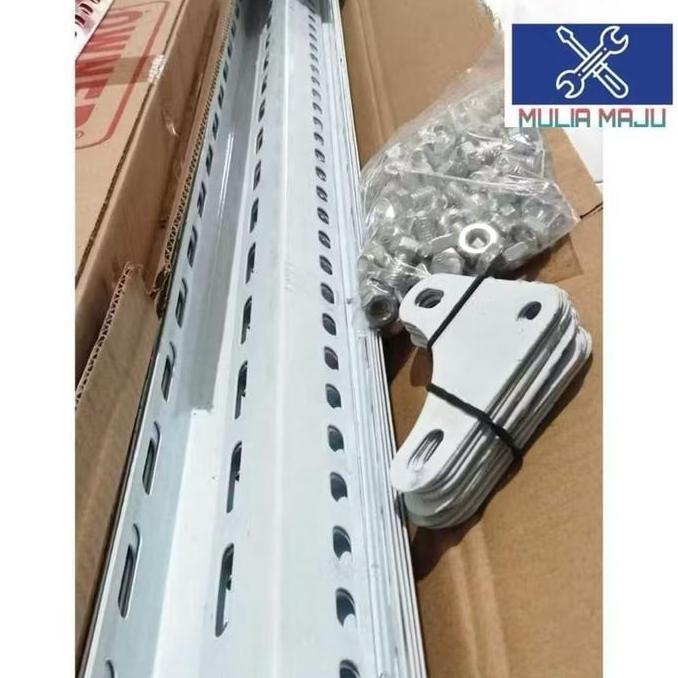 1dus isi 10batang siku lubang besi 1.3mili siku lubang/Rak Siku Lubang Perbatang 3meter paket murah 