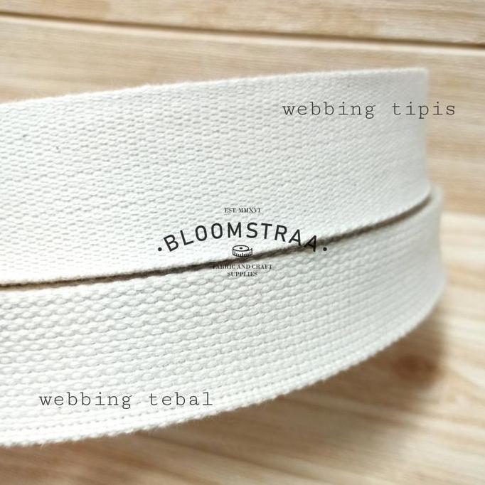 Roll Webbing Katun Tipis 2,5cm 25 mm Thin Cotton Webbing 2,5 cm 25 mm