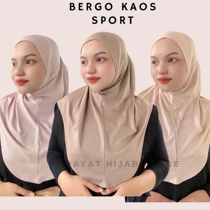 DF95 - Jilbab Bergo Kaos Sport/Bergo Olahraga - Nyaman dan Panjang