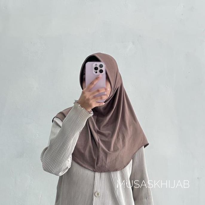 DI100 >> Bergo Sport M / Bergo Sport Jersey M Pet Besar / Bergo Jersey M Pet Lebar Jilbab Instan Spo