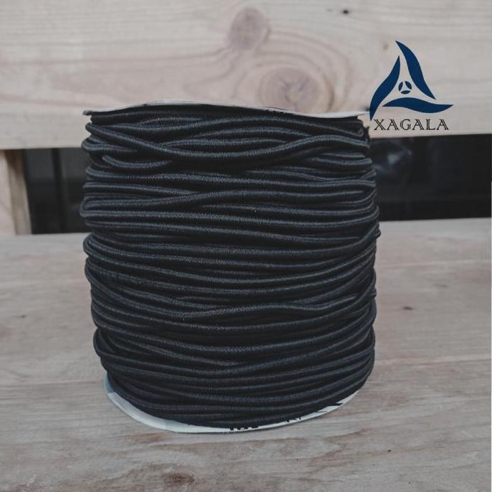 Tali Kur Karet Bulat Diameter 2.5 mm Hitam Meteran