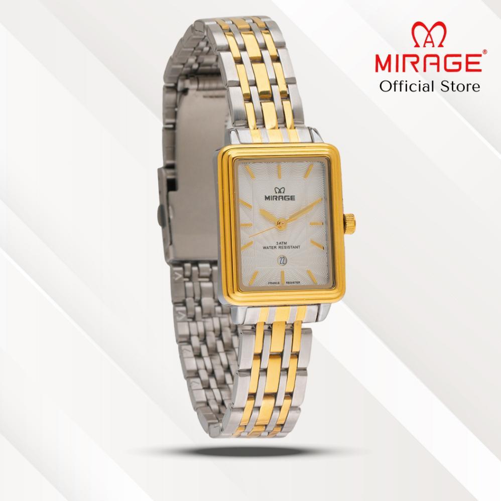Mirage Jam Tangan Wanita Analog 8847 L Silver Gold Original Stainless