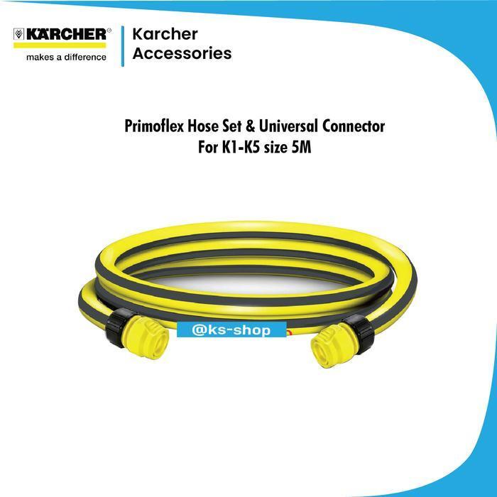 Karcher | Primoflex Hose Set & Universal Connector | For K1-K5 | Selang Original Karcher 5m