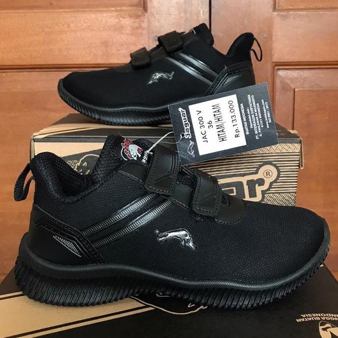 Sepatu Sneakers JAGUAR JAC 300 302 V HH Size 30 31 32 33 34 35 36 37 Sneaker Hitam Hitam Full Black 