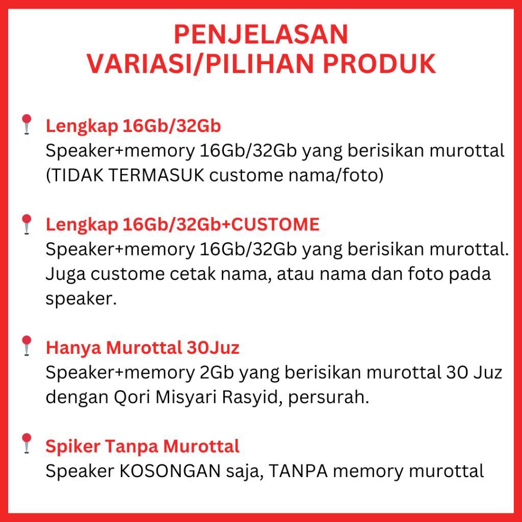 Speaker Murottal - Speaker Bluetooth + Chip Murottal + Adaptor