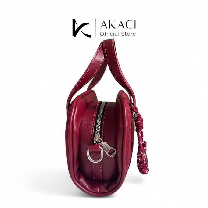 Bags- Hand Bag Wanita Sora Akaci 10-8505 Bahan Suede 1 Ruang Sling Bag Cewek Lucu Simpel Free Gantun