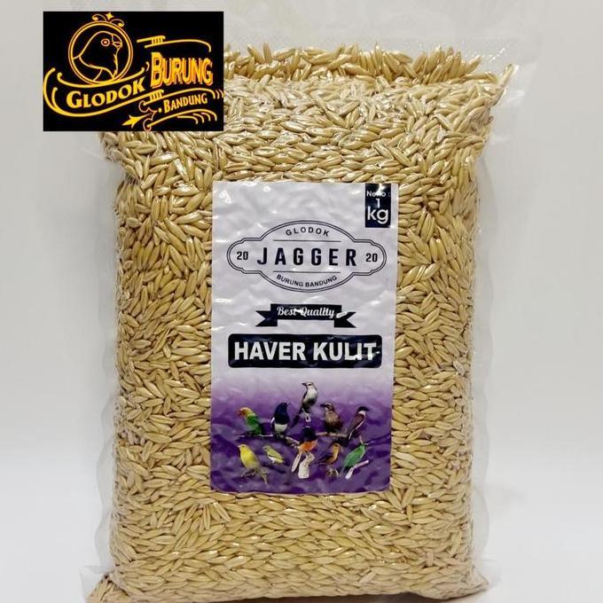 Kicaudor- Biji Haver Seed Kulit Oats Pakan Burung Lovebird Parrot Kenari Kemasan Vacum