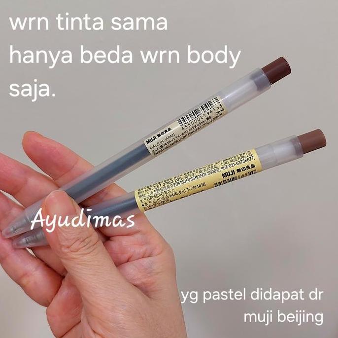 Bisa- Muji Smooth Gel Ink Ballpoint Color Pen Knock Type - Pulpen 0,5