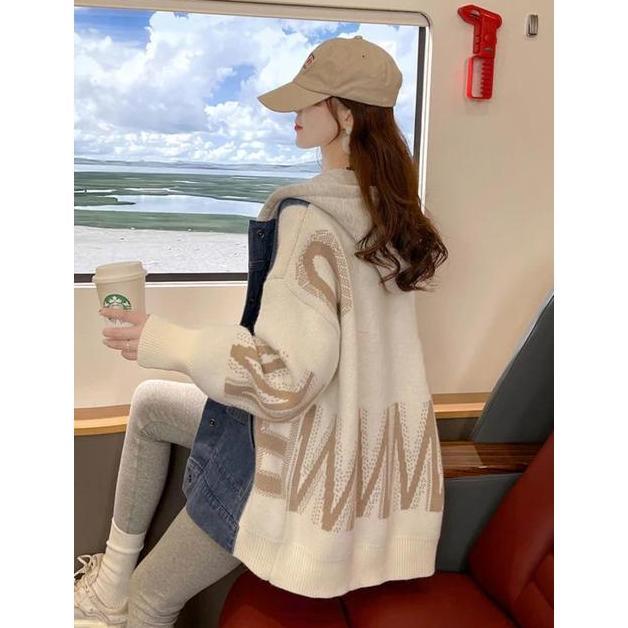 TERBARU JAKET DENIM ZIGZAG OVERSIZE - JAKET ZIPPER HOODIE GAYA KOREAN - PATCH WORK JAKET