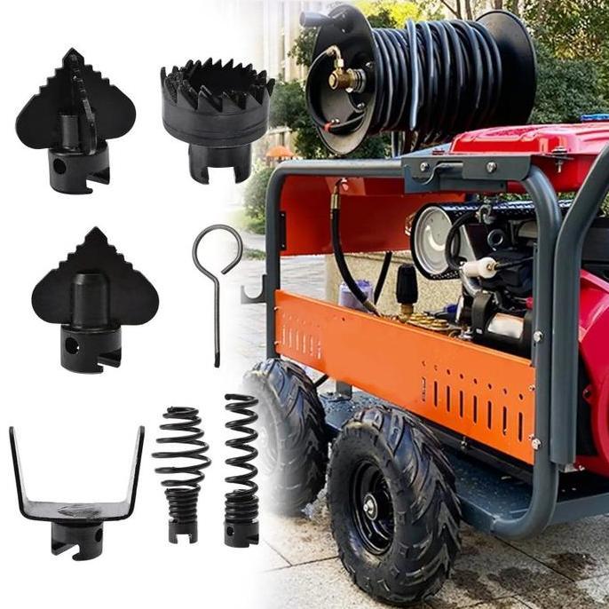 Promo 7Pcs Adaptor Kepala Drain Cleaner Machine Pembersih Pipa Mampet Drain Cleaner Machine Head Cut