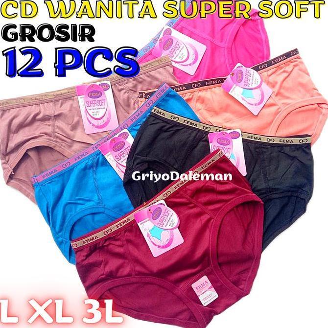 Nyaman- Grosir 12 Biji Celana Dalam Wanita Fema 393