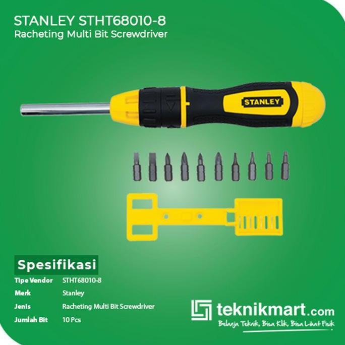 Murah Stanley Racheting Multi Bit Screwdriver Stht68010-8 10Pcs
