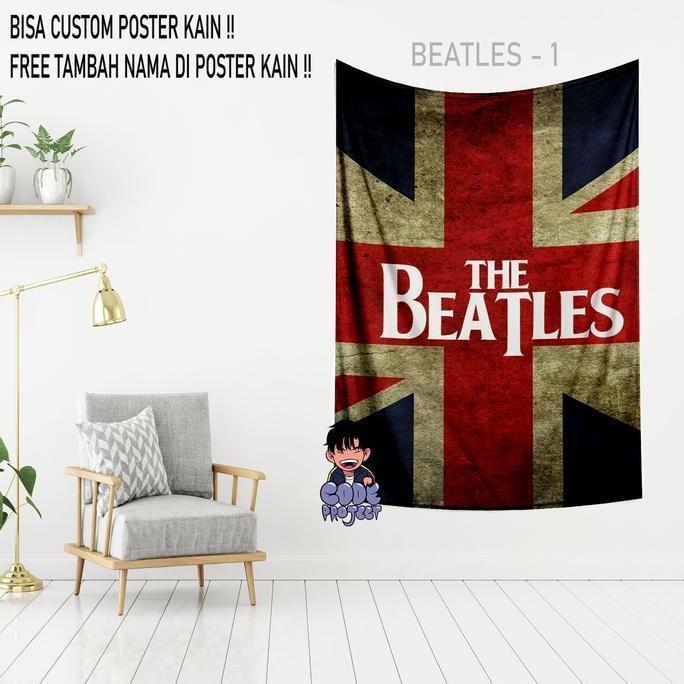 POSTER KAIN THE BEATLES - hiasan dinding - pajangan dinding the beatles - dekorasi dinding kamar the