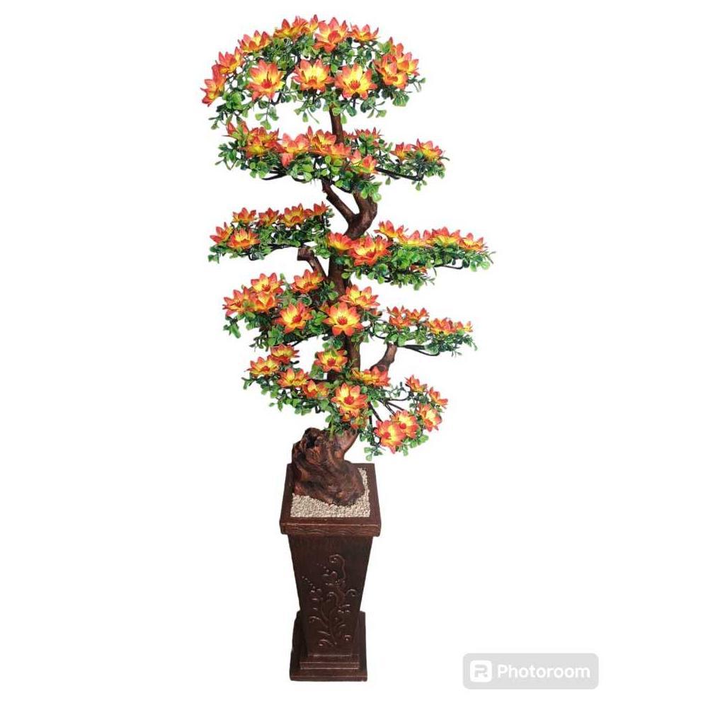 [bunga set pot] pohon hawai artificial tinggi 140 cm jumbo / bunga hias sudut / pohon bunga hawai ar