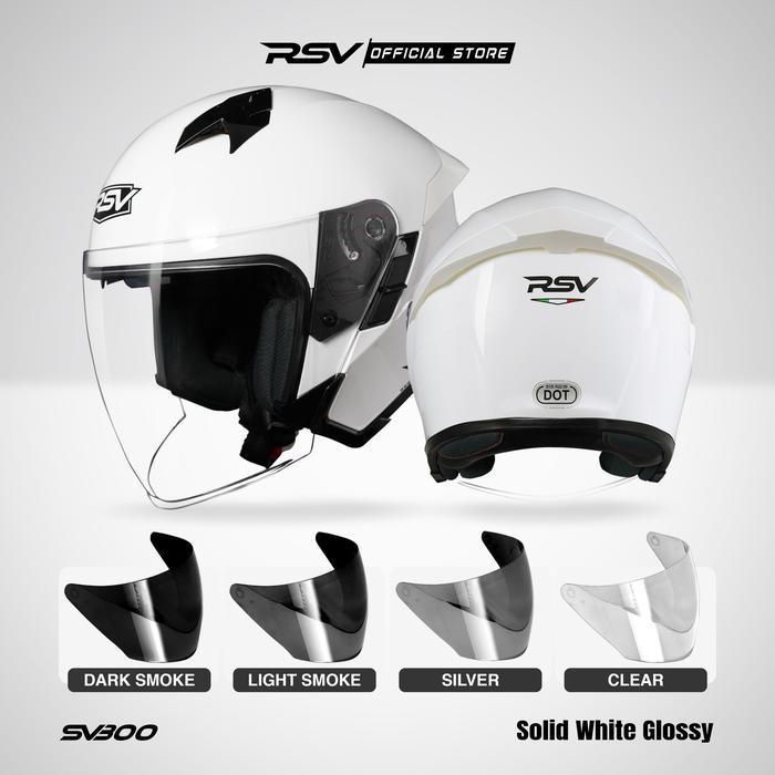 (Bundle) Helm Rsv Sv300 Series + Extra Visor Warna (Smoke/Iridium) Half Face Unisex Rsv Helmets Orig