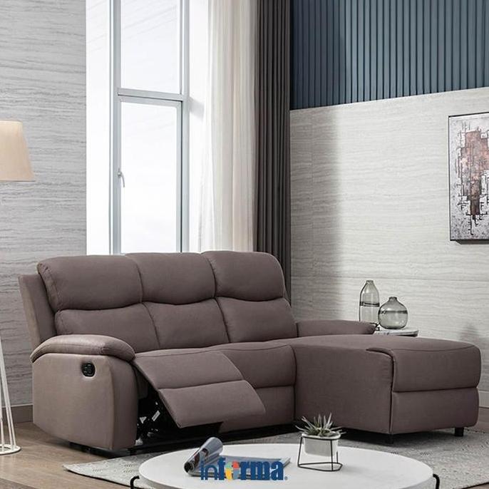 Informa Owen Sofa Recliner Sudut Fabric Tempat Duduk Rebahan Sofa Santai Ruang Tamu Reclining Couch 