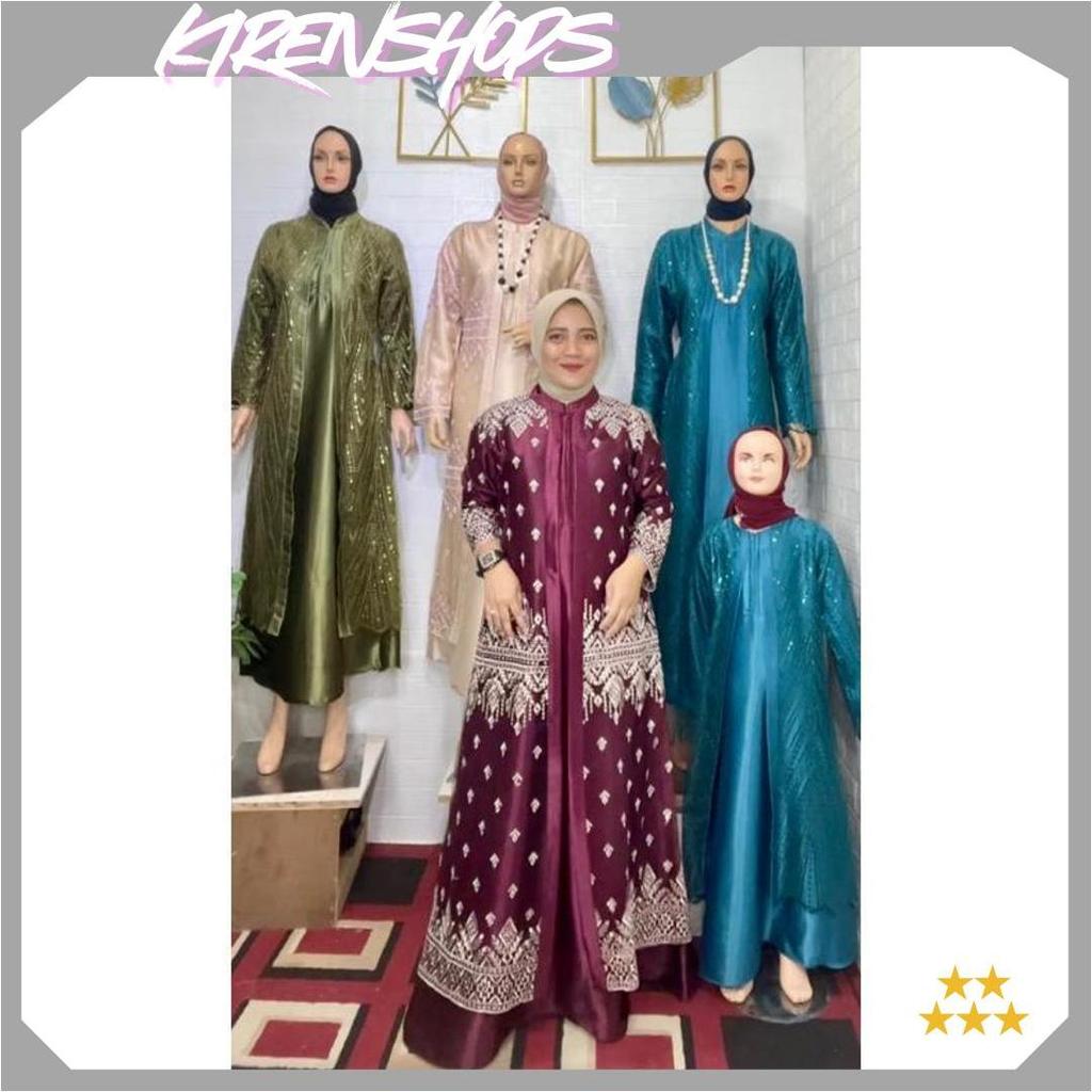 Gamis Melly Tile Sapto Kombinasi Satin Cristal Terbaru