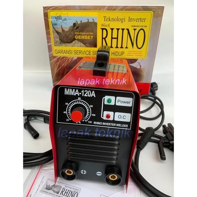 RHINO MESIN LAS / TRAFO LAS INVERTER MMA 120 900WATT ORIGINAL DAN TERPERCAYA