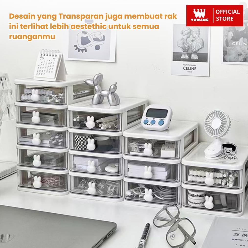 df-8 YAWANG Indonesia Rak Kosmetik Serbaguna Rak Meja Desktop Drawer Rak Susun Multifungsi Rak Kotak