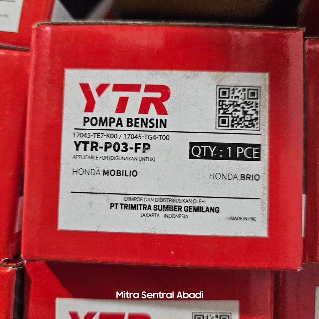 Fuel Pump Pompa Bensin Mobil YTR-P03-FP - Honda Mobilio Honda Brio Satya RS