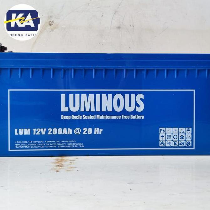 NEW Aki Kering Baterai VRLA Luminous 12v 200ah 12 v 200 ah
