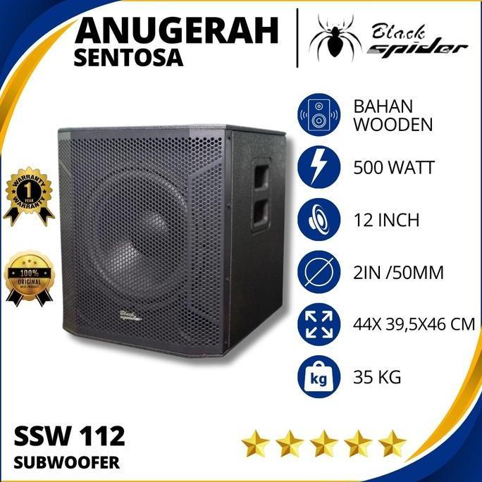 Subwoofer Black Spider SSW 112 Ukuran 12 Inch Original