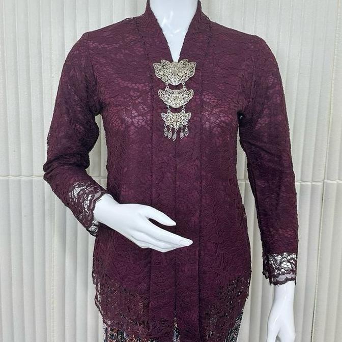 (Free Bross) Setelan kebaya brokat burgundy payet mewah - kebaya modern dan elegan 2025 - Baju dress
