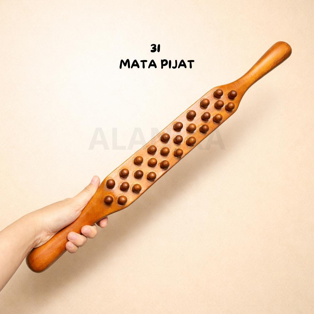 Tongkat Pijat Kayu Gua Sha Alat Pijat/Refleksi/Terapi Punggung Leher Kaki Bahu Tradisional Cuci Guda