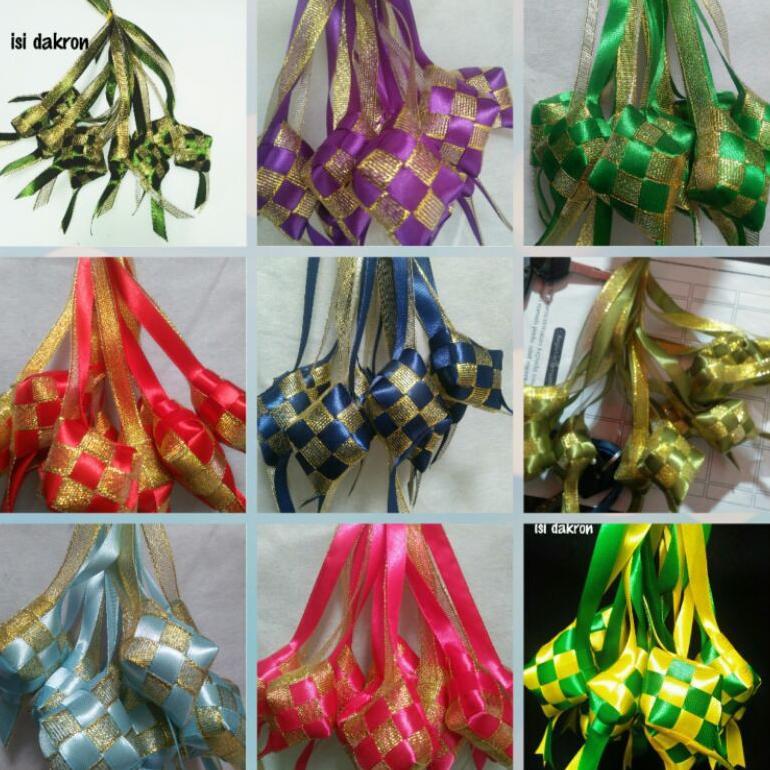 Saless Ketupat Hiasan Hampers Lebaran / Ketupat Hias Lebaran / Ketupat Pita Hampers Idul Fitri