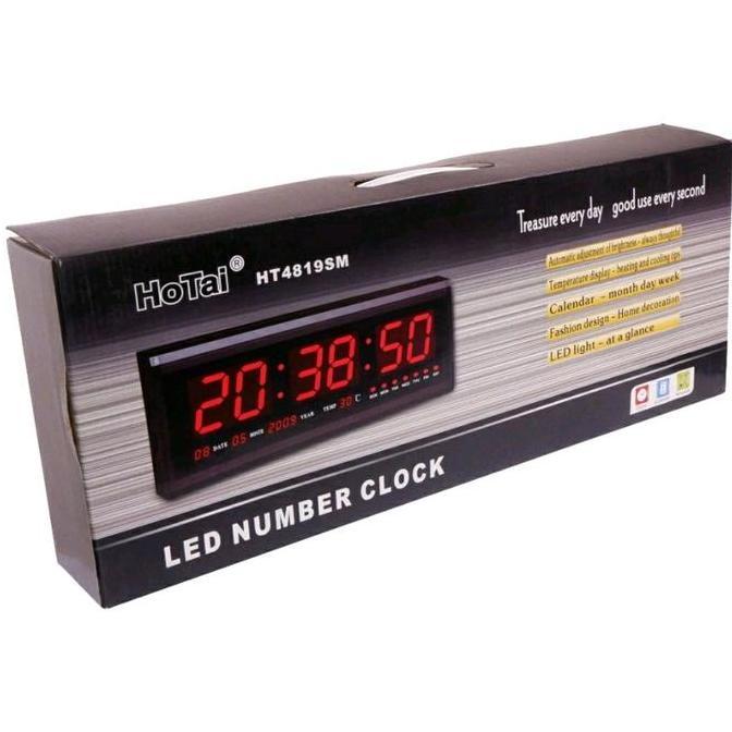 HARGA DISC - Jam dinding Meja LED digital Hotai HT-4819SM HT 4819SM HT4819SM RED Besar