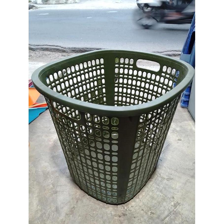 3 PCS Keranjang baju bulat plastik tanpa tutup / Keranjang pakaian bulat / Keranjang Sampah Plastik 