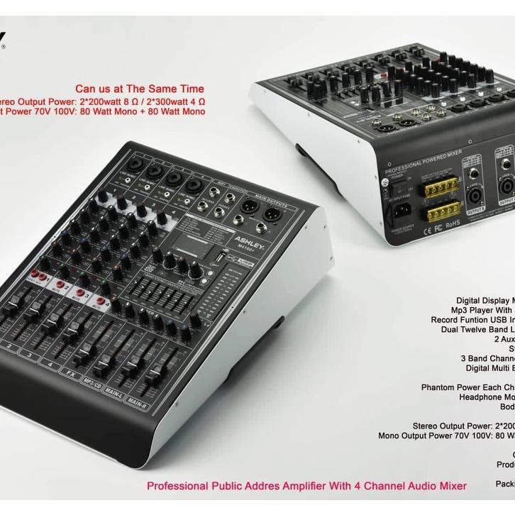 Power Mixer  Ashley M 4160+ M4160+ M 4160 + 4Ch Original Double Output Mono + Stereo